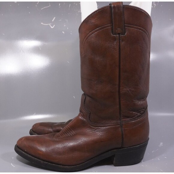 Vintage Laredo 6424 Cowboy Roper Boots Men\'s Size 11 EE Wide Brown Leather main image 9